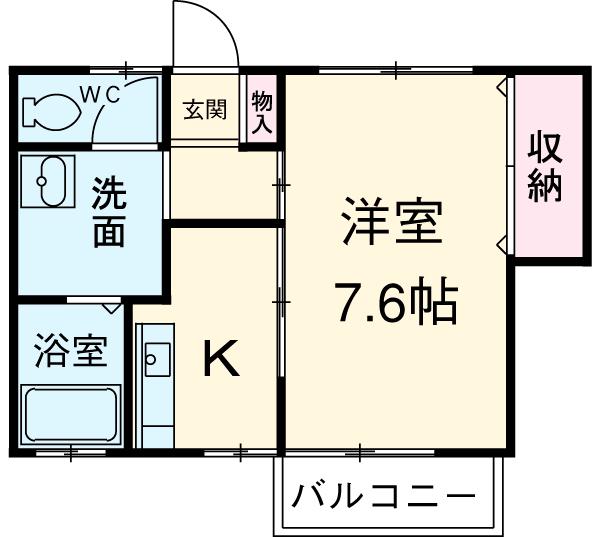 イーストビレッジA・B(1K/2階)の間取り写真