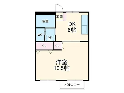 斉木アパート(1DK/1階)の間取り写真