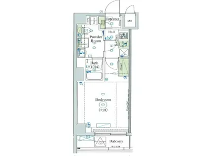 HYS SALIRE 用賀(1K/2階)の間取り写真