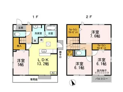 東海道本線 天竜川駅 徒歩39分 2階建 築12年(4LDK)の間取り写真