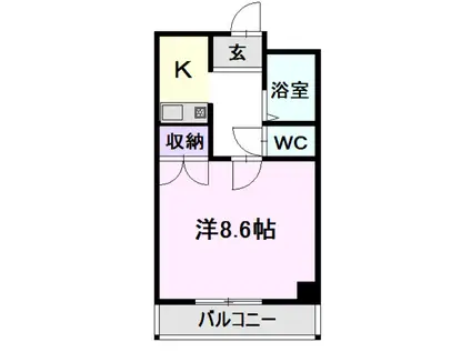 ベルメゾン並木(1K/4階)の間取り写真