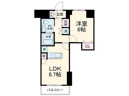 市川妙典レジデンス(1LDK/2階)の間取り写真