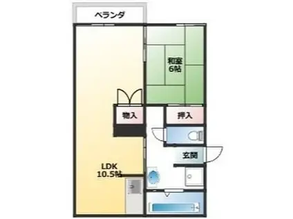 パークサイド清洲(1LDK/2階)の間取り写真