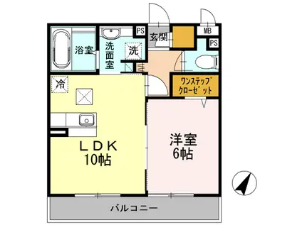 サンロイヤル(1LDK/1階)の間取り写真