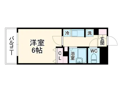 プライムアーバン行徳駅前Ⅱ(1K/4階)の間取り写真