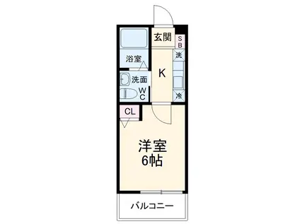 レガーロ十日市場(1K/2階)の間取り写真