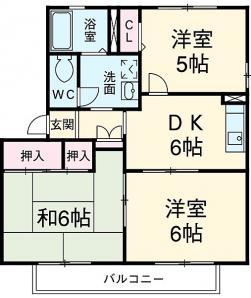 アーバンヒル妙典B棟(3DK/2階)の間取り写真