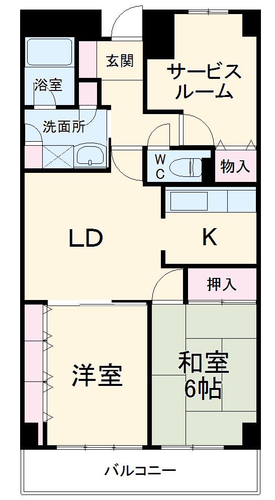 グロリオール里見壱番館(3LDK/2階)の間取り写真