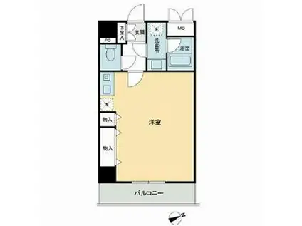 グリーンハイツ新道(ワンルーム/6階)の間取り写真