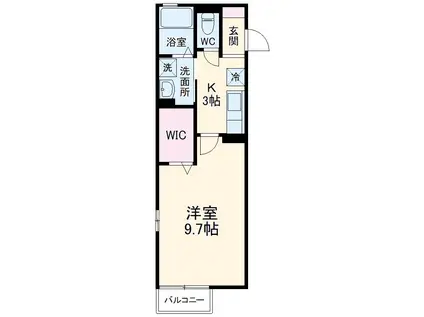 マルシェ(1K/2階)の間取り写真