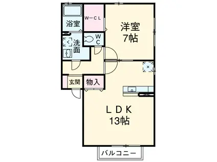 ネオステージⅡ(1LDK/1階)の間取り写真