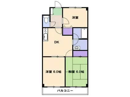 サンシャイン メゾン ヤマシゲ(3DK/5階)の間取り写真