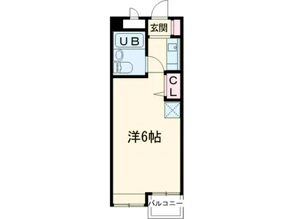 サンダーソン・レジデンスⅡ(ワンルーム/1階)の間取り写真