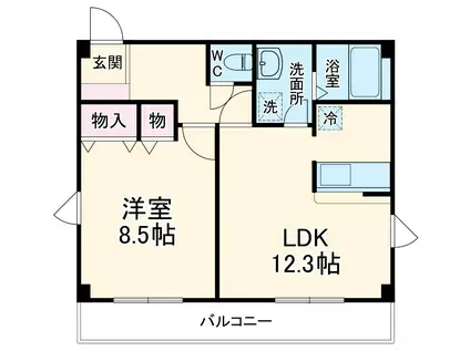 メゾン南台(1LDK/2階)の間取り写真