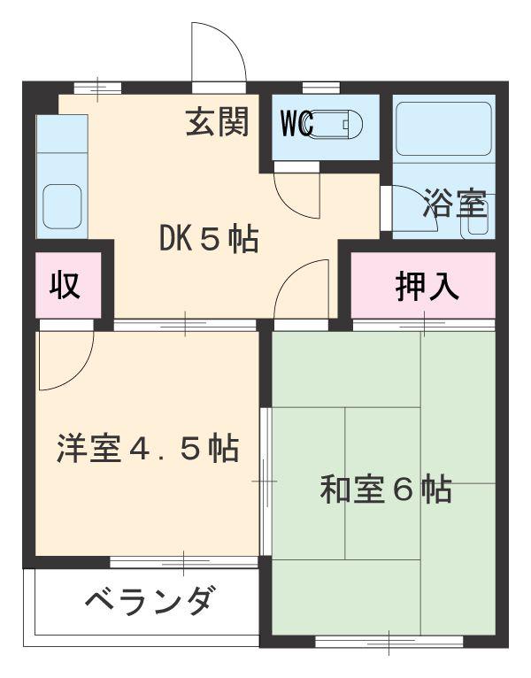 つちだマンション(2DK/3階)の間取り写真