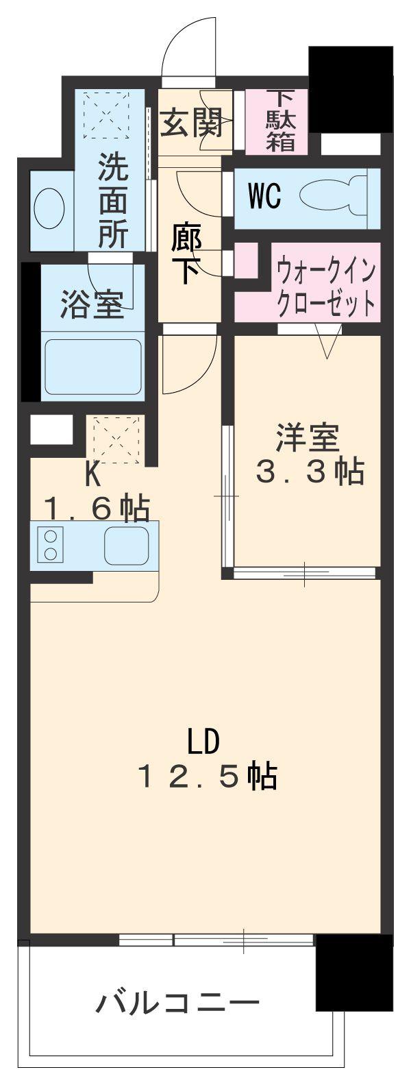ALATO白壁(1LDK/3階)の間取り写真