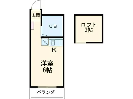 アップルハウスモリエール(ワンルーム/1階)の間取り写真