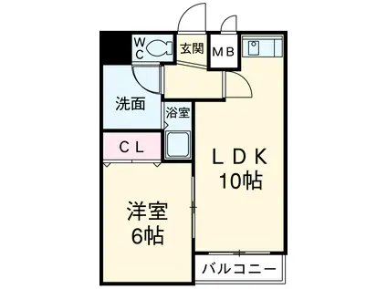 オゾックハウス(1LDK/3階)の間取り写真