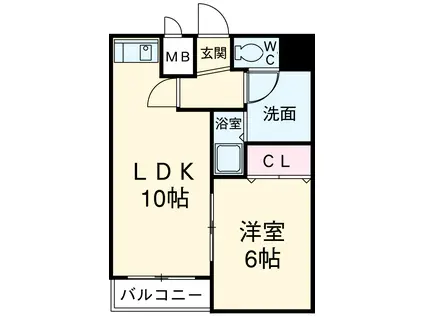 オゾックハウス(1LDK/6階)の間取り写真