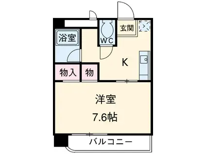 グラン ルミエール(1K/6階)の間取り写真