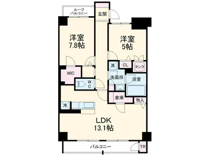 TRI-STAGE(2LDK/3階)の間取り写真