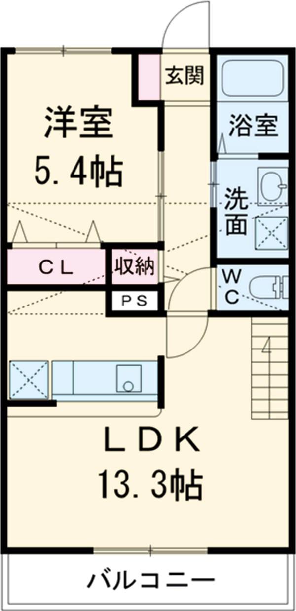 PLAINⅦ(1LDK/2階)の間取り写真