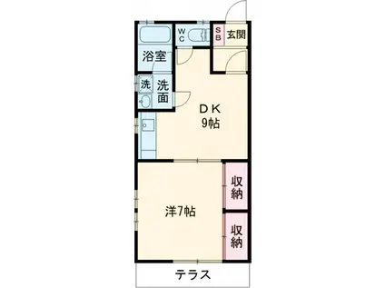 ポテンシャルⅡ(1DK/1階)の間取り写真