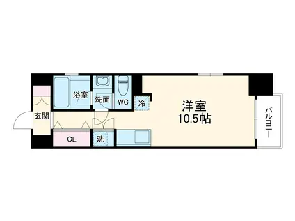 泉アパートメント(ワンルーム/9階)の間取り写真