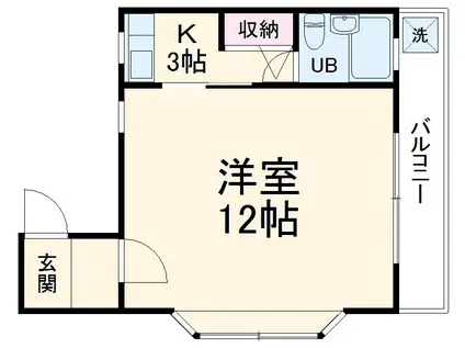 トミイハイツ(1K/2階)の間取り写真