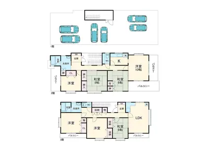 東京地下鉄東西線 南行徳駅 徒歩10分 3階建 築29年(7LDK)の間取り写真