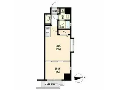 H-F名駅北レジデンスイースト(1LDK/11階)の間取り写真