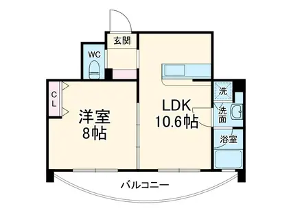 さくらHILLSリバーサイドイースト(1LDK/3階)の間取り写真