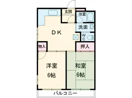 レムロード国分寺(2DK/3階)の間取り写真