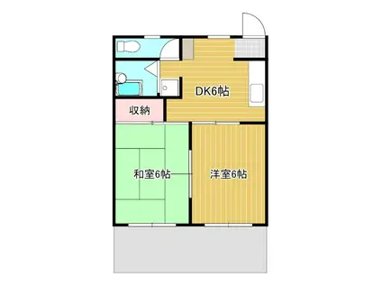 ANNIVERSARY竜洋(2DK/1階)の間取り写真