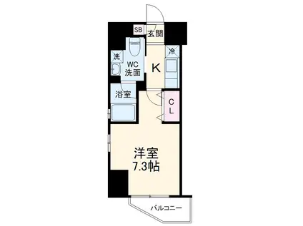 カレント今池(1K/10階)の間取り写真