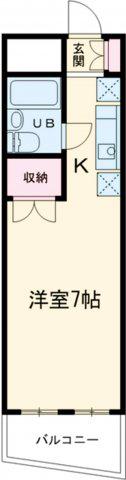 シャンヴェール加園(ワンルーム/3階)の間取り写真