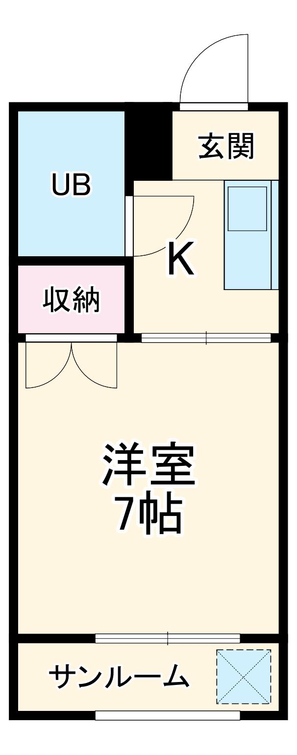 新清洲クラウンビル(1K/2階)の間取り写真