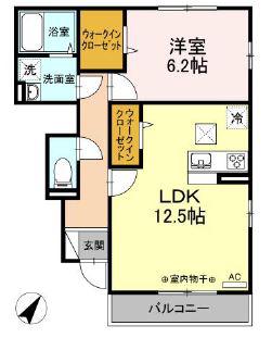 ラマージュ Ⅹ(1LDK/1階)の間取り写真