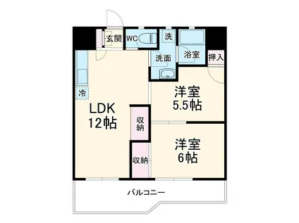サンライフ城南(2LDK/2階)の間取り写真