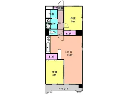 MS GLOBAL PORT2(2LDK/3階)の間取り写真