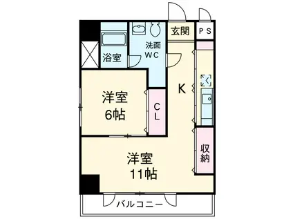 S-FLAT Ⅱ(1LDK/2階)の間取り写真