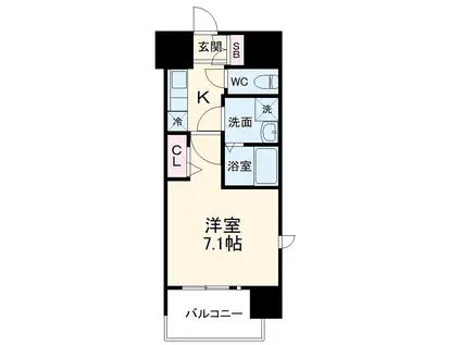 プレサンス名古屋STATIONキュオル(1K/6階)の間取り写真