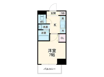 リアライズ代官町(1K/3階)の間取り写真