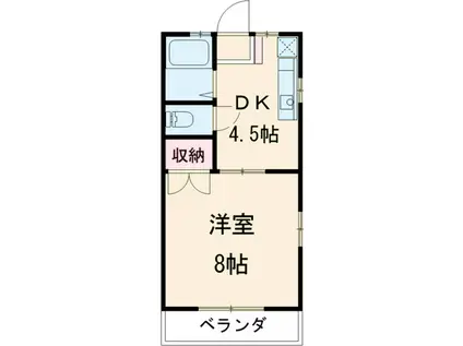 サニーハイツE&M(1DK/1階)の間取り写真
