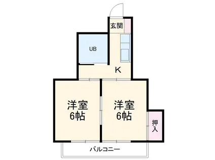 恩田レジデンス(2K/4階)の間取り写真