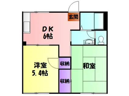 コーポ近藤(2DK/2階)の間取り写真