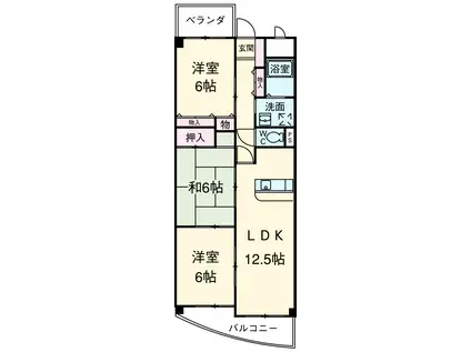 ハイフラッツ213(3LDK/11階)の間取り写真