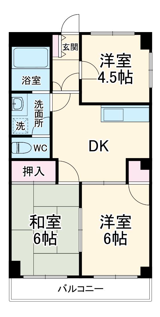 ラーヂ末広(3DK/1階)の間取り写真