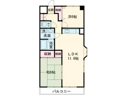ブルックイーストマンション(2LDK/1階)の間取り写真