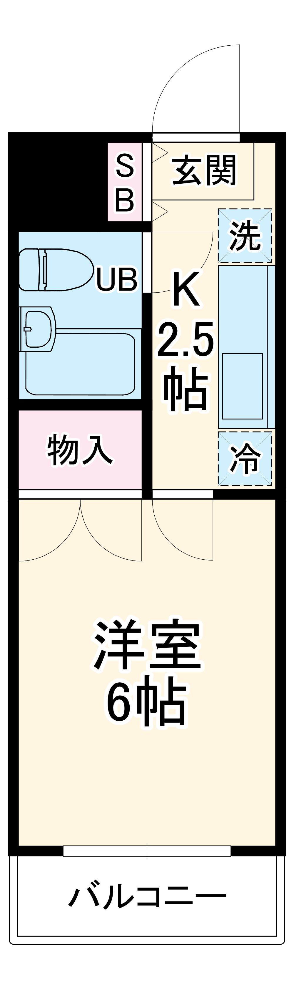 ダンディ8(1K/3階)の間取り写真